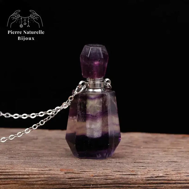 Collier diffuseur de parfum en Fluorite | Colliers | pierre naturelle bijoux