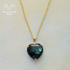 Collier "Cœur" en Labradorite | Colliers | pierre naturelle bijoux