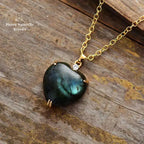 Collier "Cœur" en Labradorite | Colliers | pierre naturelle bijoux