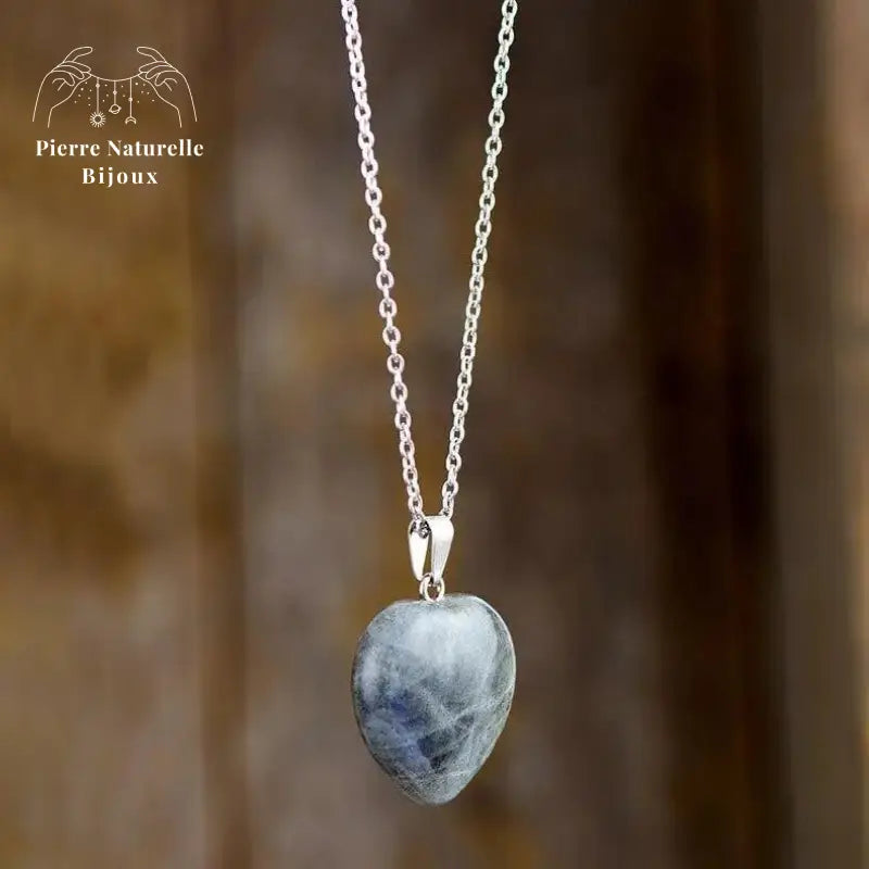 Collier "Cœur sacré" en Labradorite | Colliers | pierre naturelle bijoux