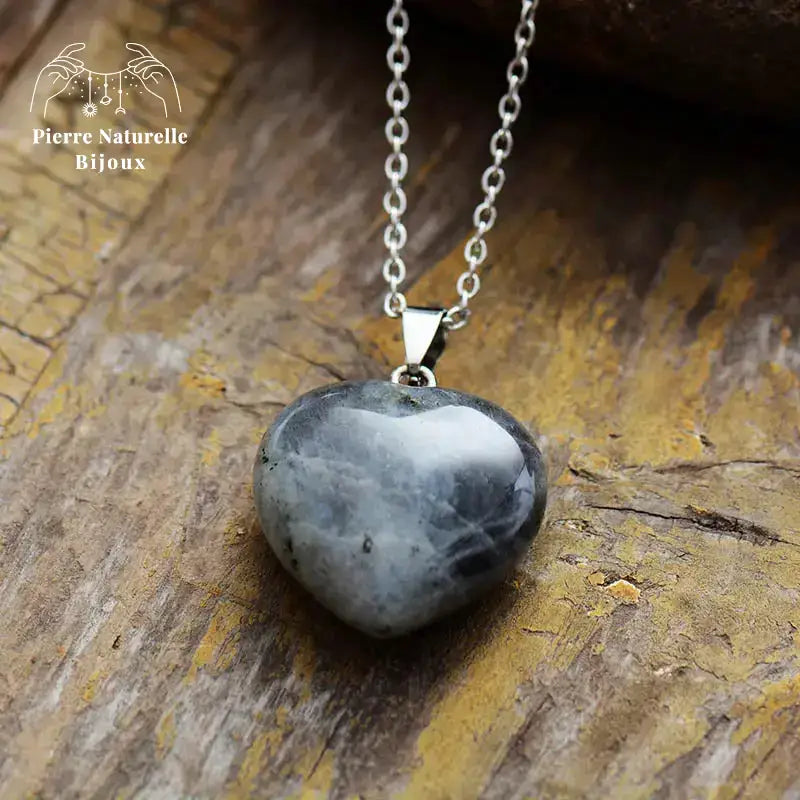 Collier "Cœur sacré" en Labradorite | Colliers | pierre naturelle bijoux