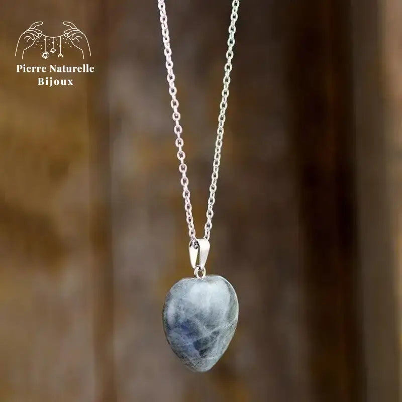 Collier "Cœur sacré" en Labradorite | Colliers | pierre naturelle bijoux