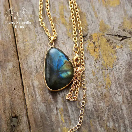 Collier "Sécurité" en Labradorite | Colliers | pierre naturelle bijoux