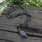 Collier "Amitié" en Lapis-lazuli, Améthyste et Grenat | Colliers | pierre naturelle bijoux