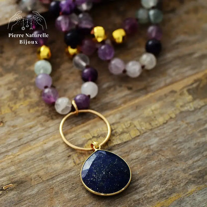 Collier en Lapis-Lazuli et Fluorite | Colliers | pierre naturelle bijoux