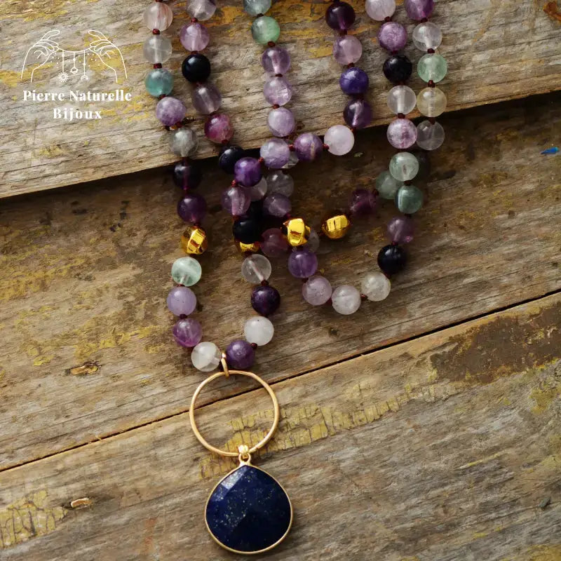 Collier en Lapis-Lazuli et Fluorite | Colliers | pierre naturelle bijoux