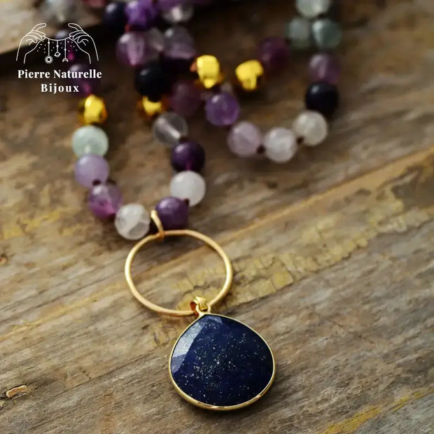 Collier en Lapis-Lazuli et Fluorite | Colliers | pierre naturelle bijoux