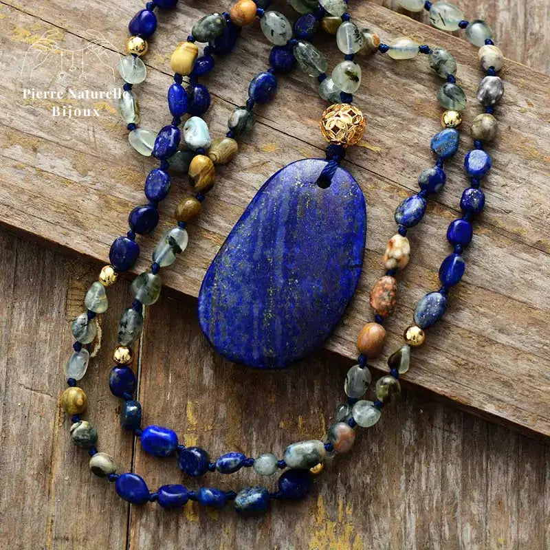 Collier en Lapis-lazuli et Jaspe | Colliers | pierre naturelle bijoux