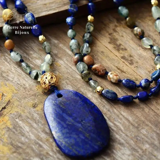 Collier en Lapis-lazuli et Jaspe | Colliers | pierre naturelle bijoux