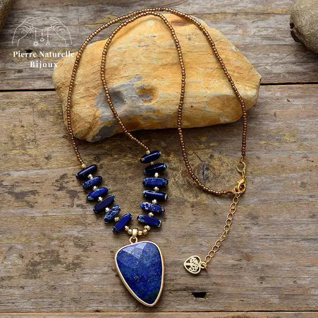 Collier "Seshat" en Lapis-lazuli | Colliers | pierre naturelle bijoux