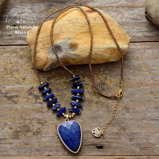 Collier "Seshat" en Lapis-lazuli | Colliers | pierre naturelle bijoux