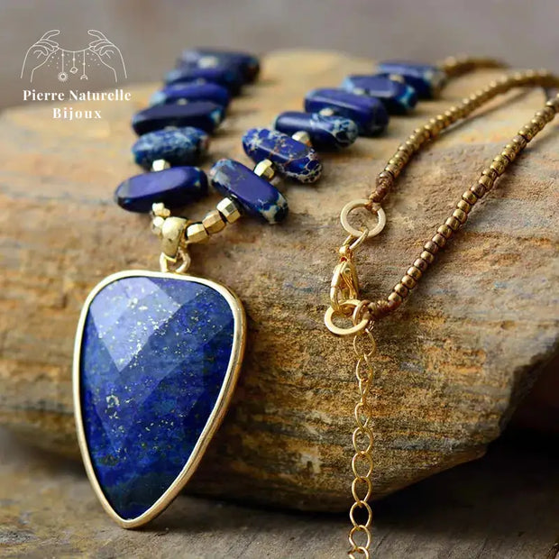 Collier "Seshat" en Lapis-lazuli | Colliers | pierre naturelle bijoux