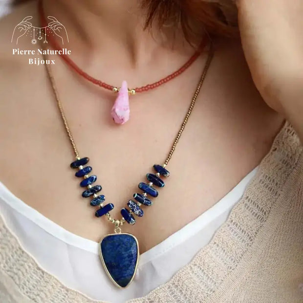 Collier "Seshat" en Lapis-lazuli | Colliers | pierre naturelle bijoux