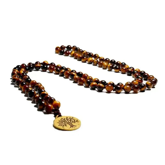 Collier "Arbre de vie" en il de tigre | Colliers | pierre naturelle bijoux