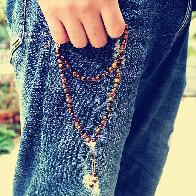Collier "Intériorisation" en il de tigre | Colliers | pierre naturelle bijoux