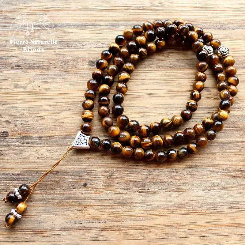 Collier "Intériorisation" en il de tigre | Colliers | pierre naturelle bijoux