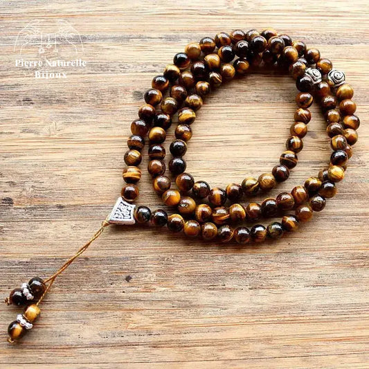 Collier "Intériorisation" en il de tigre | Colliers | pierre naturelle bijoux
