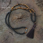 Collier "Optimisme" en œil de tigre, Onyx et Hématite | Colliers | pierre naturelle bijoux