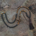 Collier "Optimisme" en œil de tigre, Onyx et Hématite | Colliers | pierre naturelle bijoux
