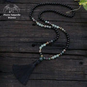 Collier "Abondance" en Onyx, Agate indienne et Aventurine verte | Colliers | pierre naturelle bijoux