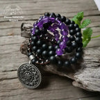 Collier "Aspiration" en Onyx, Améthyste, Quartz fumé et Hématite | Colliers | pierre naturelle bijoux