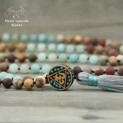 Collier "Volonté" en pierre Amazonite et Jaspe | Colliers | pierre naturelle bijoux