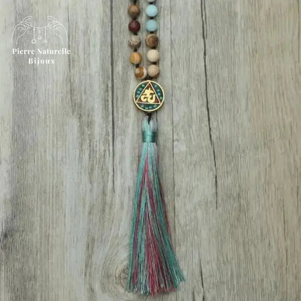 Collier "Volonté" en pierre Amazonite et Jaspe | Colliers | pierre naturelle bijoux