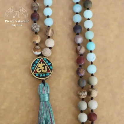 Collier "Volonté" en pierre Amazonite et Jaspe | Colliers | pierre naturelle bijoux