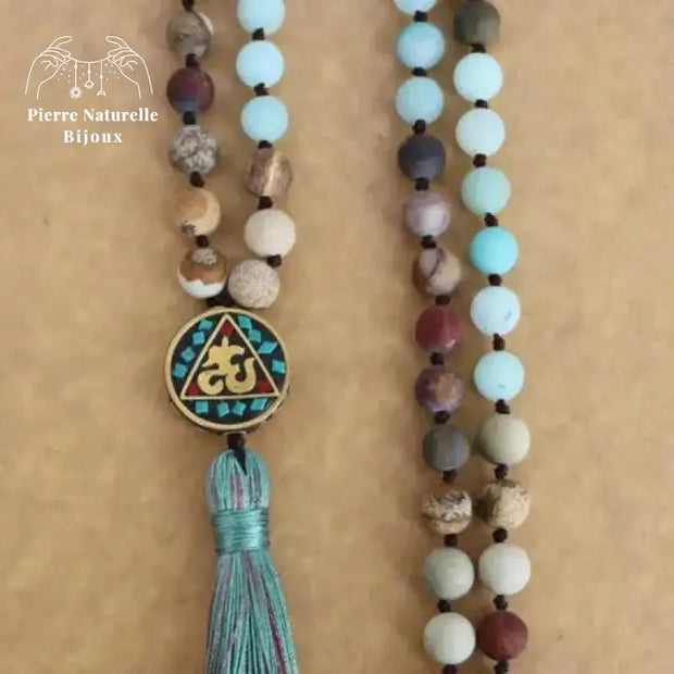 Collier "Volonté" en pierre Amazonite et Jaspe | Colliers | pierre naturelle bijoux