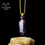Collier diffuseur de parfum en pierre Améthyste | Colliers | pierre naturelle bijoux