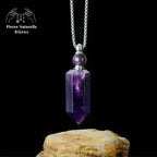 Collier diffuseur de parfum en pierre Améthyste | Colliers | pierre naturelle bijoux