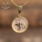 Collier "Abeille" en quartz rose
