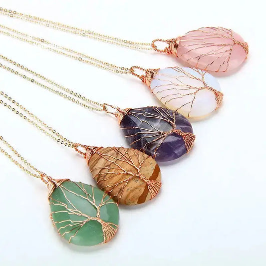 Collier "Arbre de vie" en pierres naturelles | Colliers | pierre naturelle bijoux