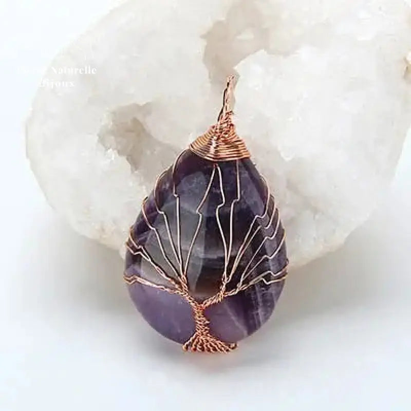 Collier "Arbre de vie" en améthyste