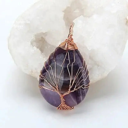 Collier "Arbre de vie" en améthyste