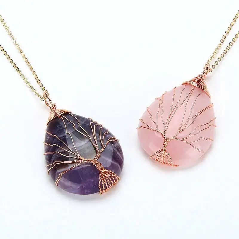 Collier "Arbre de vie" en pierres naturelles | Colliers | pierre naturelle bijoux
