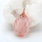 Collier "Arbre de vie" en quartz rose