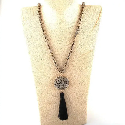 Collier "Bohême" en Jaspe dalmatien