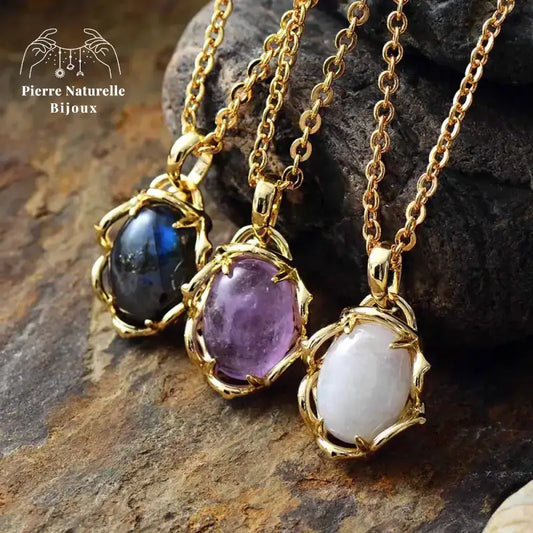 Collier "Cocon" en pierres naturelles | Colliers | pierre naturelle bijoux