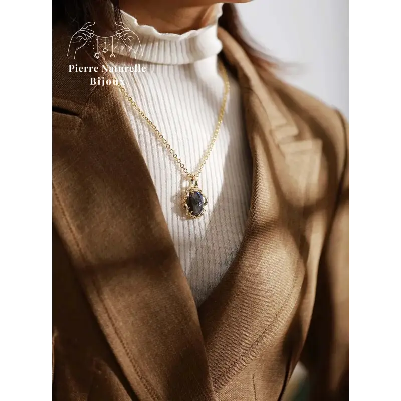 Collier "Cocon" en pierres naturelles | Colliers | pierre naturelle bijoux