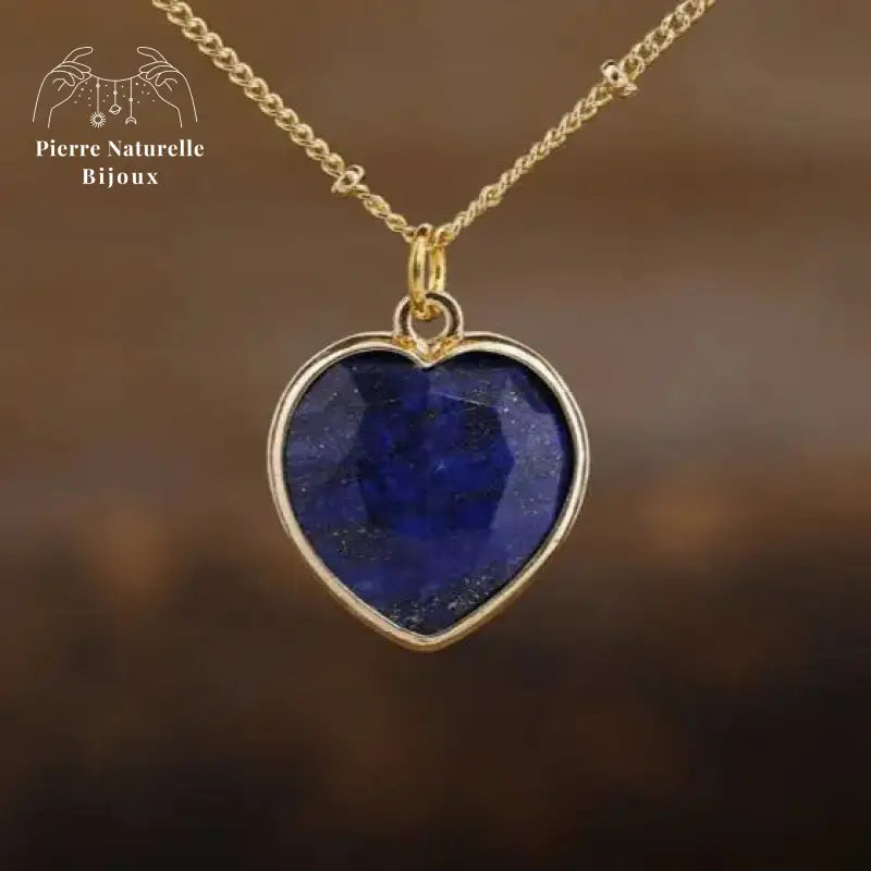 Collier "Cœur" en lapis-lazuli
