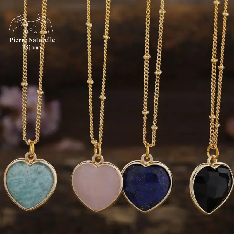Collier "Cœur" en pierres naturelles | Colliers | pierre naturelle bijoux