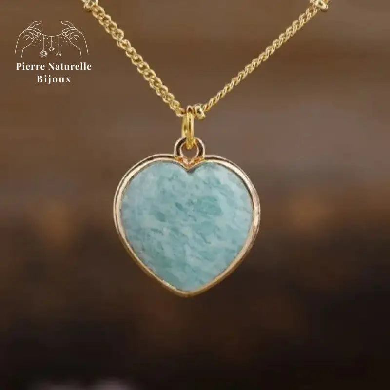Collier "Cœur" en amazonite