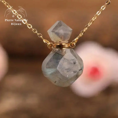 Collier diffuseur de parfum en labradorite