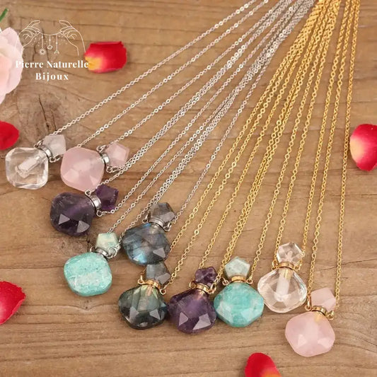 Collier diffuseur de parfum en pierres naturelles | Colliers | pierre naturelle bijoux