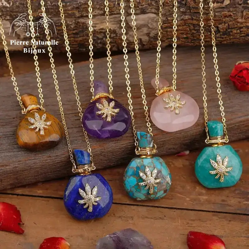 Collier diffuseur de parfum "Cérès" en pierres naturelles | Colliers | pierre naturelle bijoux