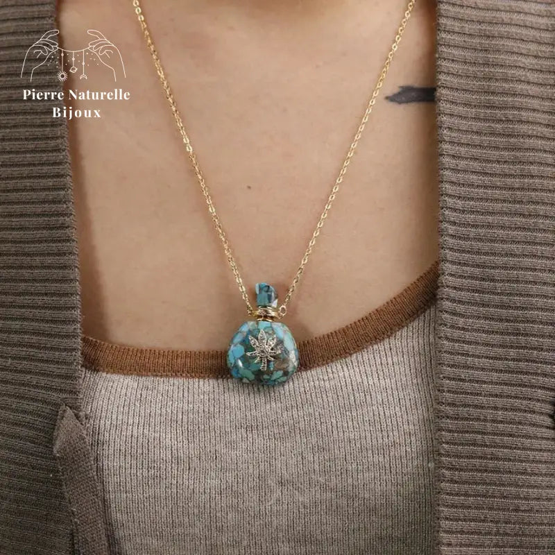 Collier diffuseur de parfum "Cérès" en pierres naturelles | Colliers | pierre naturelle bijoux