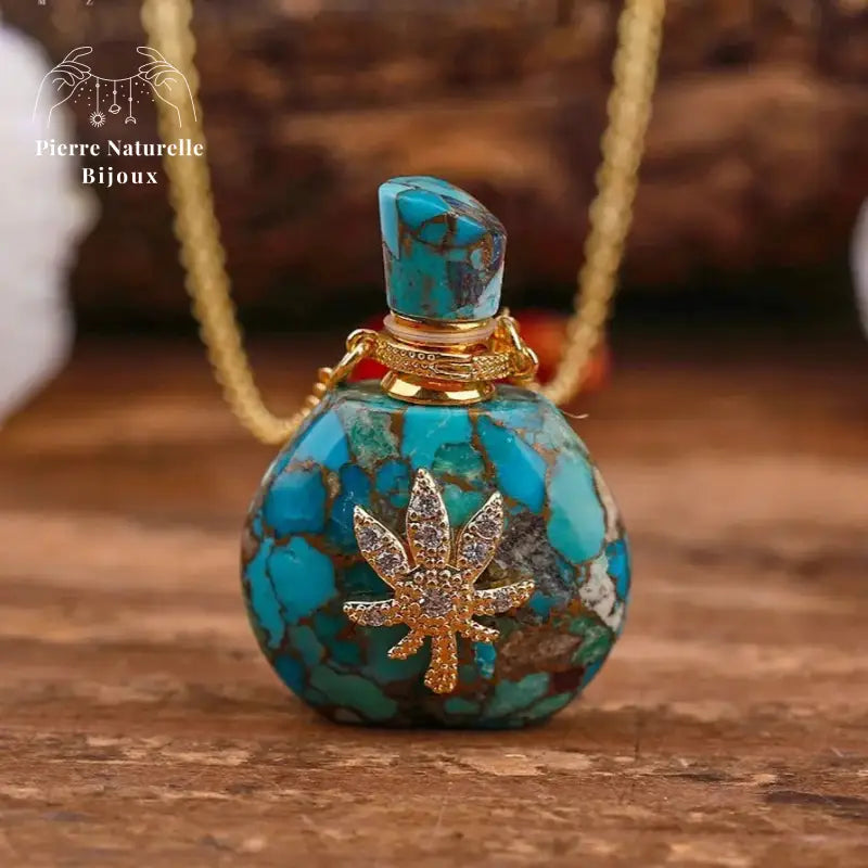 Collier diffuseur de parfum "Cérès" en turquoise