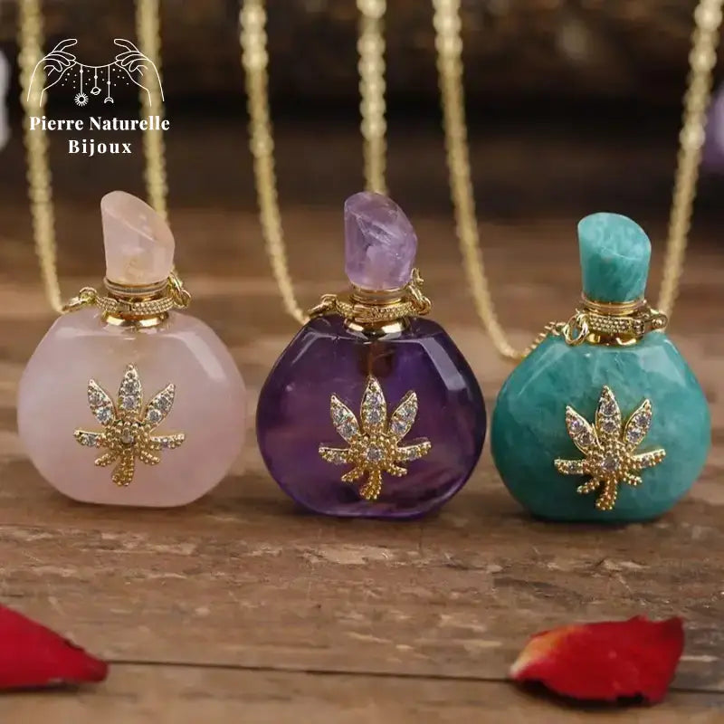 Collier diffuseur de parfum "Cérès" en pierres naturelles | Colliers | pierre naturelle bijoux