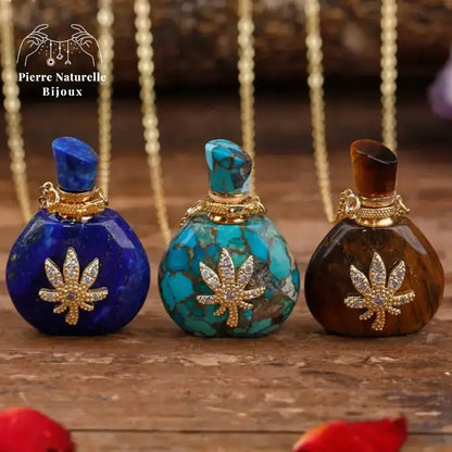 Collier diffuseur de parfum "Cérès" en pierres naturelles | Colliers | pierre naturelle bijoux